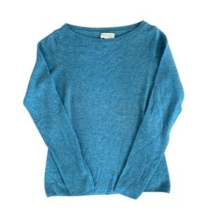 100% Cashmere Sweater Adrienne Vittadini Turquoise Blue Lightweight Spring S